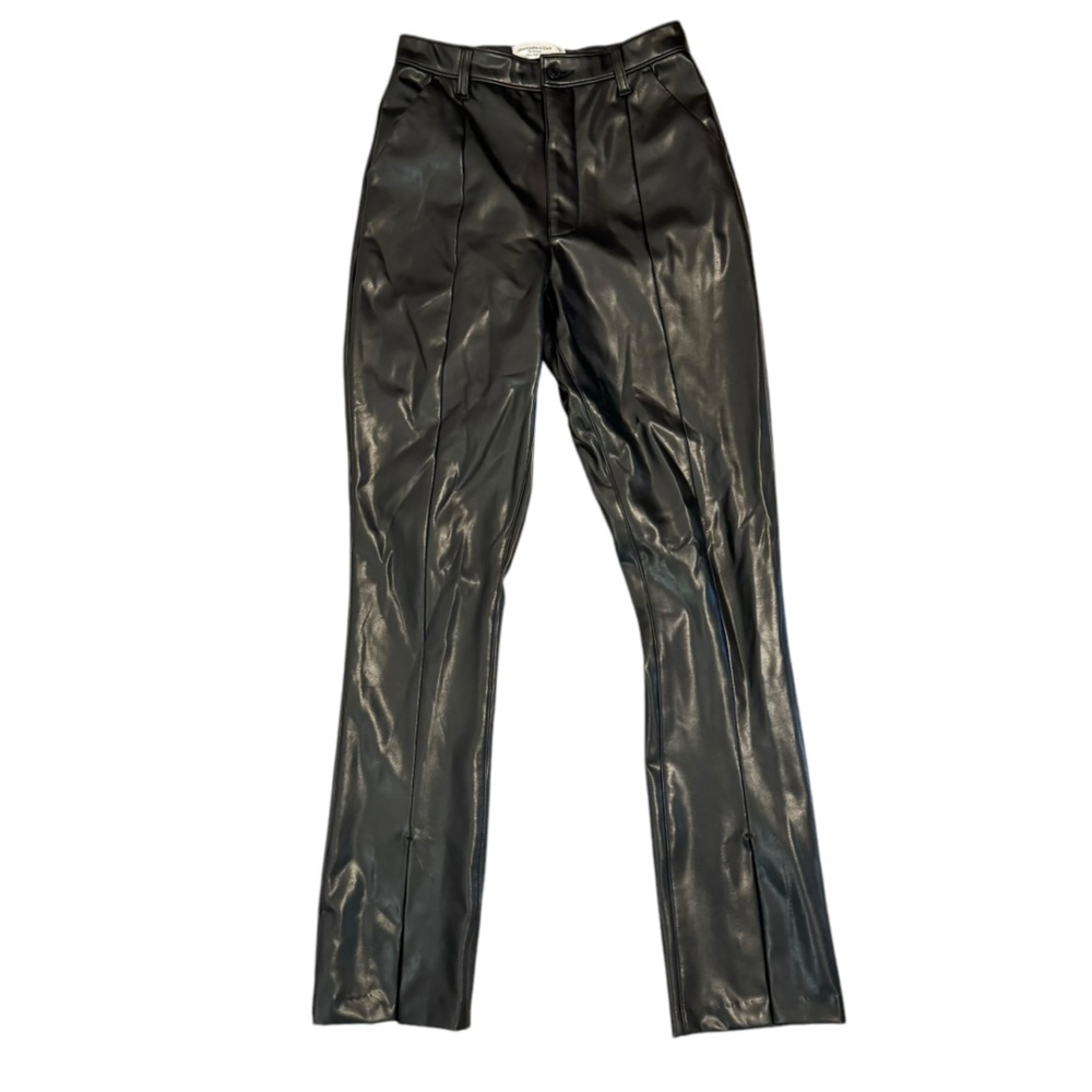 Abercrombie & Fitch curve love Faux Leather Split Hem Pants Size 6 / 28 - Picture 2 of 12